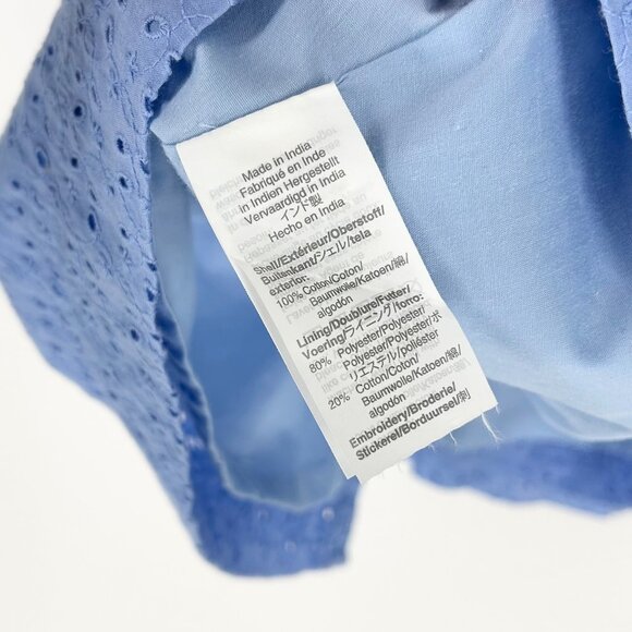 J. by J. Crew Eyelet Shirt Dress in Bright Perri Size 8 - Picture 10 of 11